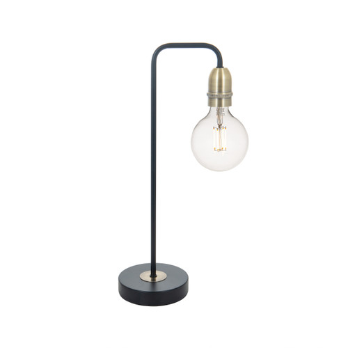 Dar Lighting Kiefer Antique Brass and Black Table Lamp