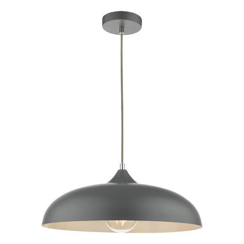 Dar Lighting Kaelan Graphite 1 Light Single Pendant