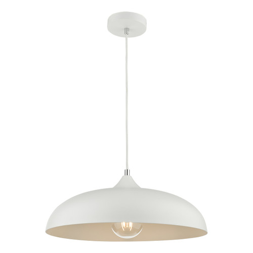 Dar Lighting Kaelan White 1 Light Single Pendant