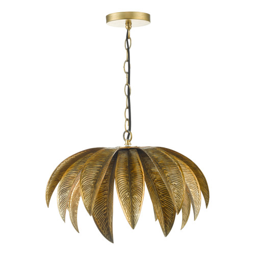 Dar Lighting Cara Antique Gold 1 Light Pendant
