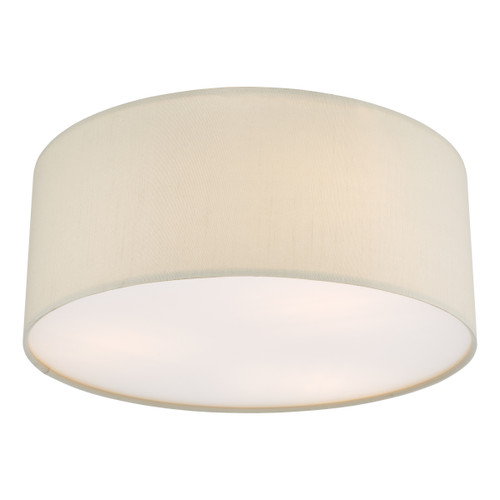Dar Lighting Cierro 3 Light 40cm Taupe Flush Shade With Diffuser
