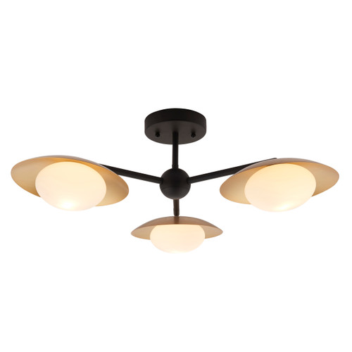 Empathic Lighting Galaxy 3 Light Gold And Bronze Semi Flush Light 