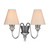 David Hunt Lighting David Hunt DOR0999 Doreen 2 Light Pewter Wall Light 