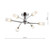 Dar Lighting Dar  MOR6446 Morgan Six Light Satin Chrome Semi-Flush 