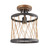 Endon Lighting Endon 61497 Heston 1 Light Matt Black/Bronze Semi Flush