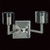 Impex Lighting Impex STH06040/02/WB/N Starlite Optical Glass Cube 2 Light