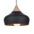 Dar Lighting Dar  GAU0122 Gaucho 1 Light Matt Black Metal/Wood Pendant 