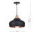 Dar Lighting Dar  GAU0122 Gaucho 1 Light Matt Black Metal/Wood Pendant 