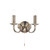 Dar Lighting Dar  MUR0975 Murray 2 Light Antique Brass Wall Light 