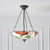 Interiors 1900 70946 Botanica 3 Light Tiffany Inverted Pendant