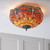Interiors 1900 70721 Dragonfly Flame Tiffany Flush Fitting