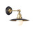 Dar Lighting Dar  HAN0754 Hannover 1 Light Antique Brass/Black Wall Light 
