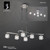 Mantra Lighting Mantra M1841 Ice 6 Light Polished Chrome Ceiling Pendant