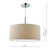 Dar Lighting Dar  RON1029 Ronda 3 Light Chrome Ceiling Pendant/ Taupe Shade 