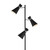 Dar Lighting Dar  ASH4922 Ashworth 3 Light Matt Black Floor Lamp 