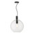 Dar Lighting Zula Black And Clear Glass 1 Light Single Pendant