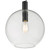 Dar Lighting Zula Black And Clear Glass 1 Light Single Pendant