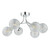 Dar Lighting Yiska Polished Chrome Semi Flush 6 Light Ribbed Glass