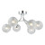 Dar Lighting Yiska Polished Chrome Semi Flush 6 Light Ribbed Glass