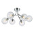 Dar Lighting Yiska Polished Chrome Semi Flush 6 Light Ribbed Glass