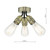 Dar Lighting Yao Antique Brass 3 Light Flush