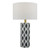 Dar Lighting Weylin Blue and White Ceramic Table Lamp With Shade