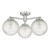 Dar Lighting Wayne 3 Light Polished Chrome And Glass Semi Flush Bathroom IP44
