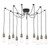 Dar Lighting Waco Antique Brass Matt Black 10 Light Pendant