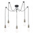 Dar Lighting Waco Antique Brass Matt Black 5 Light Pendant