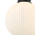 Dar Lighting Alrik Matt Black And Opal Glass Bathroom Flush IP44