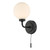 Dar Lighting Alrik Matt Black And Opal Glass Bathroom Wall Light IP44