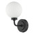 Dar Lighting Alrik Matt Black And Opal Glass Bathroom Wall Light IP44