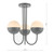 Dar Lighting Andre Grey And Opal Glass 3 Light Semi Flush