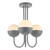 Dar Lighting Andre Grey And Opal Glass 3 Light Semi Flush