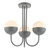 Dar Lighting Andre Grey And Opal Glass 3 Light Semi Flush