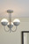 Dar Lighting Andre Grey And Opal Glass 3 Light Semi Flush