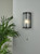 Dar Lighting Anund Matt Black And Ribbed Glass Bathroom Wall Light IP44