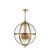 Dar Lighting Vanessa 5 Light Antique Brass And Glass Lantern Pendant