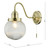 Dar Lighting Tamara Antique Brass And Ribbed Glass Wall Light