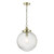 Dar Lighting Tamara Antique Brass And Ribbed Glass 1 Light Single Pendant