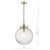 Dar Lighting Tamara Antique Brass And Ribbed Glass 1 Light Single Pendant