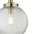 Dar Lighting Tamara Antique Brass And Ribbed Glass 1 Light Single Pendant