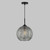 Dar Lighting Soren Black And Smoked Textured Glass 1 Light Pendant