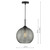 Dar Lighting Soren Black And Smoked Textured Glass 1 Light Pendant