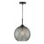 Dar Lighting Soren Black And Smoked Textured Glass 1 Light Pendant