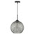 Dar Lighting Soren Black And Smoked Textured Glass 1 Light Pendant
