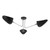 Dar Lighting Sebastian Matt Black Polished Chrome 3 Light Semi Flush