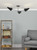 Dar Lighting Sebastian Matt Black Polished Chrome 3 Light Semi Flush