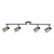 Dar Lighting Ryan Brushed Nickel Matt Black 4 Light Bar Spotlight