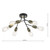Dar Lighting Remy Black and Antique Brass 6 Light Semi Flush